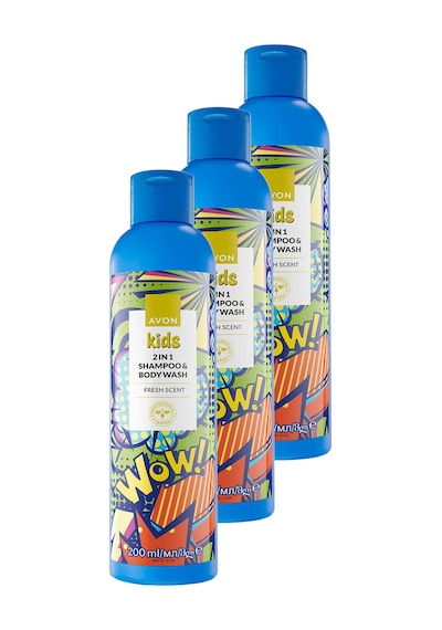 Avon Kids Wow 2'si 1 Arada Saç Ve Vücut Çocuk Şampuanı 3 x 200 ML