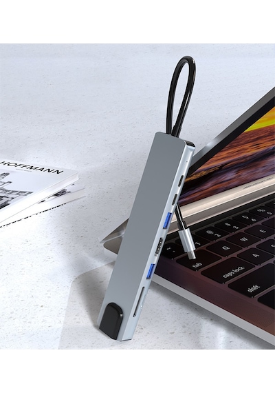 Raca, Type-c 8in1 Hdmı Çok Fonksiyonlu Usb 3.0, Dock Station, Tf-t, Sd, Usb2.0, Hdmı, Usb-c, Pd, Rj45,