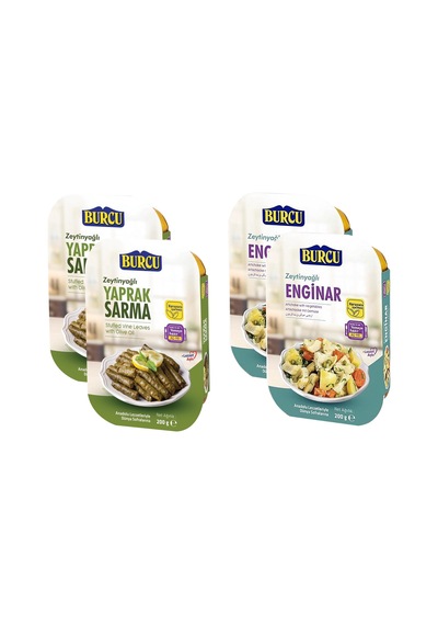 Burcu Zeytinyağlı Yaprak Sarma Ve Enginar 200 Gr 4 Lü Paket