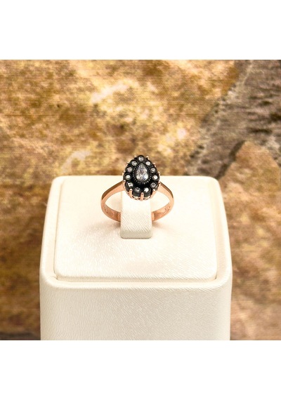 Elmas Montür Rosegold Damla Gümüş Set Takım Rose Gold