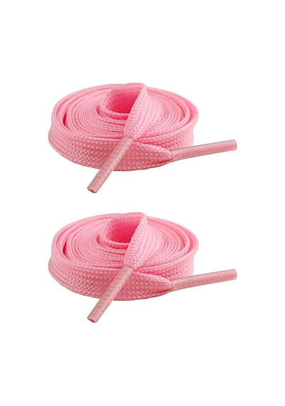 Hapshoe Fosforlu Neon Pembe 1 Cm Kalınlığında 1 Çift Yassı Spor Ayakkabı Bağcığı