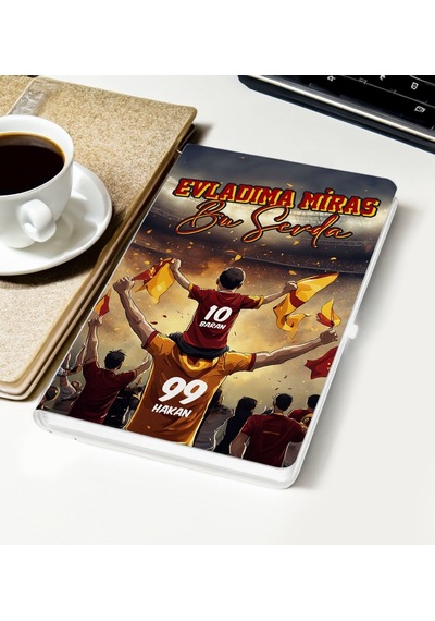 Bk Gift Kişiye Özel İsimli Baba-oğul Sarı Kırmızı Evladıma Miras Bu Sevda Beyaz Defter-2, Doğum Günü Hediyesi, Taraftar Hediyesi Kobitmeyencom31059 Bk