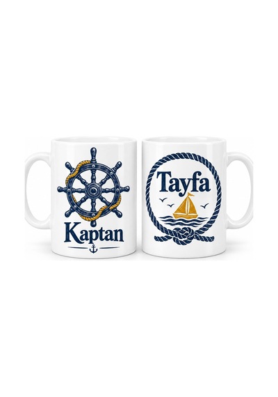 Kaptan Ve Tayfa 2'li Porselen Kupa Seti - Model 499
