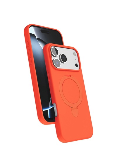 Apple iPhone Uyumlu , 17 Pro Max Regal Magsafe Standlı Kapak - Turuncu