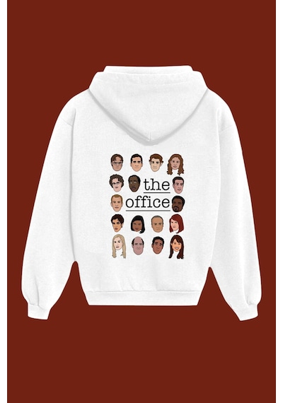 Tarzsokak Unisex Beyaz The Office Sırt Baskılı Sweatshirt