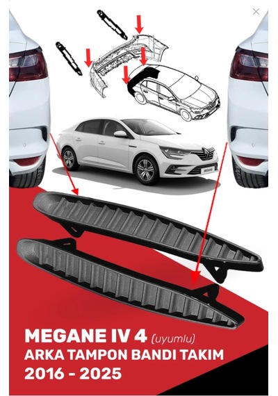Megane 4 2016-2023 Arka Tampon Çıtası Takım 850768508r