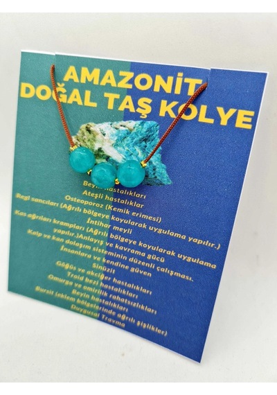 Sertifikalı Amazonit Doğal Taş Kolye Ayarlanabilir Orijinal Doğal Taş Çok Fonksiyonlu Kolye Çok REnkli