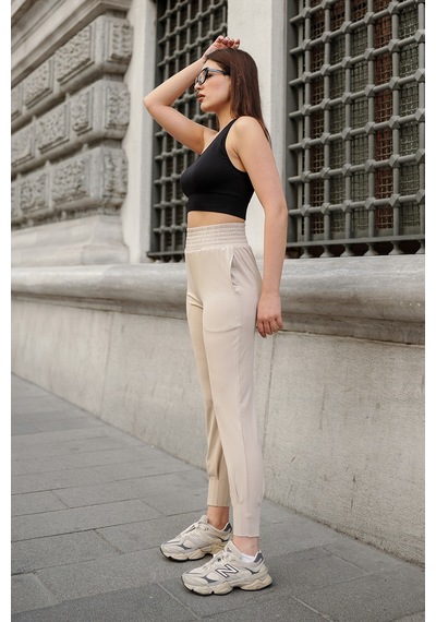 Winmoda34 Scuba Dalgıç Jogger Eşofman Altı Yüksek Bel Geniş Kemer Paça Pile Detaylı Açık-bej Winmoda34 Scuba Dalgıç Jogger Eşofman Altı Yüksek Bel Geniş Kemer Paça Pile Detaylı Açık-bej