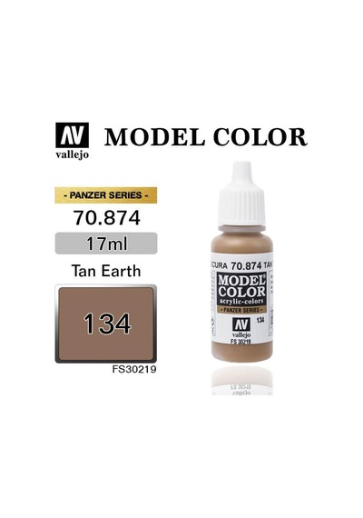 Vallejo 70874 18 Ml. 134 Tan Earth-matt, Model Color Serisi Model Boyası-31660