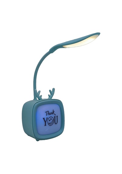 Hedyex Budret Şarjlı 400mah Led Masa Lambası Akrobatik Gece Lambası Turkuaz