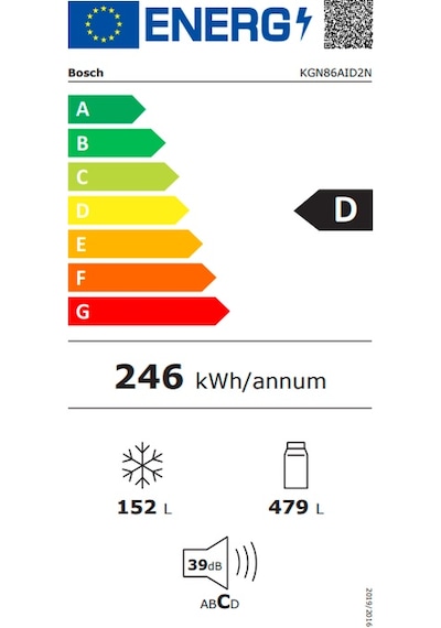Bosch KGN86AID2N 631 LT No-Frost Kombi Tipi Buzdolabı