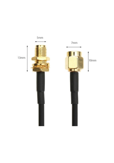 Rg174 50 Ohm Koaksiyel Rp Sma Erkek Rp Sma Dişi 3 Metre Kablo Rf Sinyal Uzatma Kablosu 0-6ghz