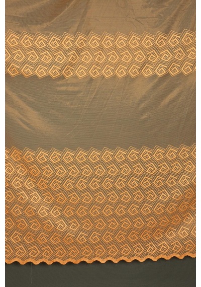 Geometrik Gold Dikilmiş Pileli Fon Perde 300x260 Cm