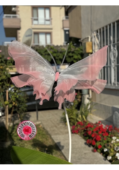 Organze Kelebek Sapı Ve Ayaklığı İle Beraber