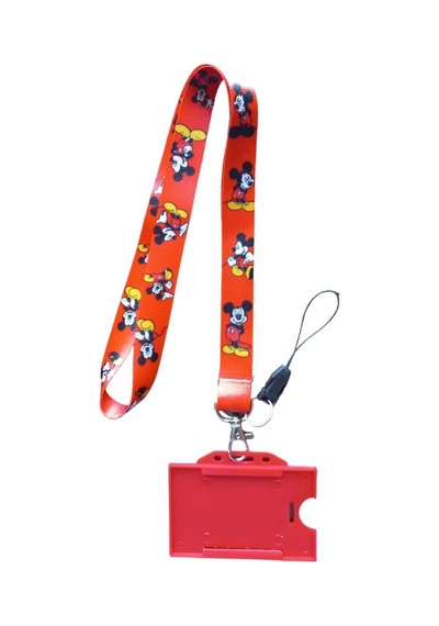Mickey Mouse Kart Askı Ipi, Yaka Askı Ipi, Telefon Askısı Ve Kırmızı Kartlık