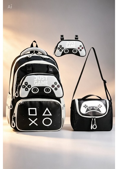 Gamer Joistik Desenli Ilkokul Çanta Seti Termal Beslenmeli Ve Kalemlikli Erkek Çocuk Okul Çantası Çocuk Sırt Çantası Siyah Siyah Gamer Joistik Desenli Ilkokul Çanta Seti Termal Beslenmeli Ve Kalemlikli Erkek Çocuk Okul Çantası Çocuk Sırt Çantası Siyah Siyah