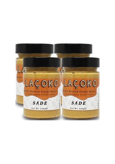 Laçoko Doğal Çifte Kavrulmuş Yer Fıstığı Ezmesi 4 x 320 G