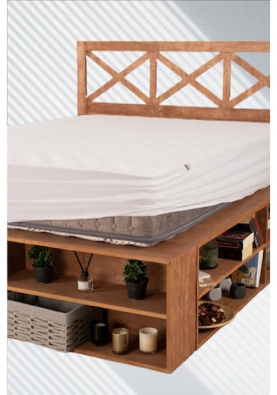 Evony Sıvı Geçirmez Fitted Çift Kişilik Alez 220x200+30 Cm Beyaz