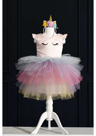 YAĞMUR KOStütüM Kız Çocuk Unicorn Kirpik Baskılı Pembe Doğum Günü Elbisesi & Parti Kostümü Taç Hediye Pembe YAĞMUR KOStütüM Kız Çocuk Unicorn Kirpik Baskılı Pembe Doğum Günü Elbisesi & Parti Kostümü Taç Hediye Pembe