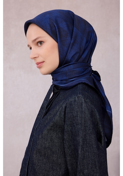 Belli Twill İpek Eşarp 4201-39 Lacivert Lacivert