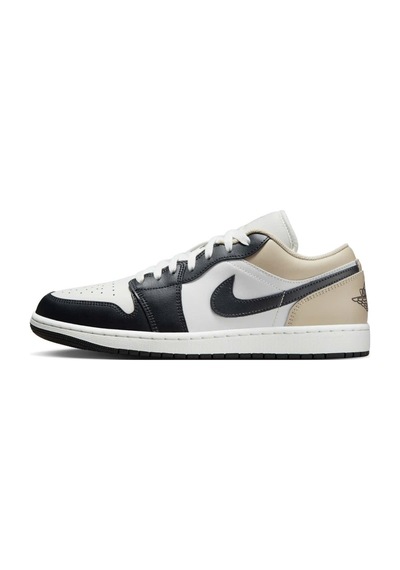 Nike Air Jordan 1 Low Leather Sneaker Hakiki Deri Erkek Spor Ayakkabı Siyah Krem Krem