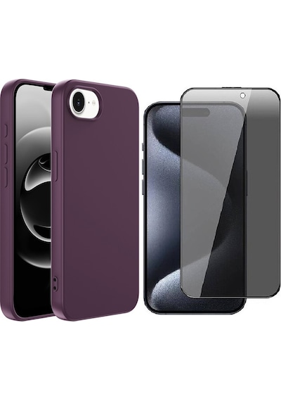 Vendas Apple Uyumlu iPhone 17e Kılıf Zore Mara Lansman Kapak + Hayalet Ekran Koruyucu Mor
