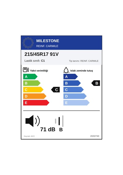 Milestone 215/45 R17 91V XL Carmile Kış Lastiği 2026