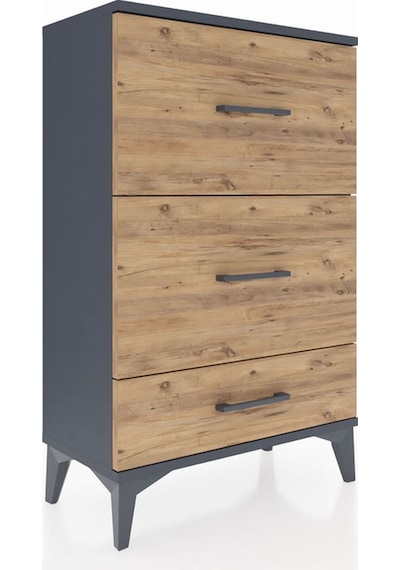 Arges Komodin 3 Çekmeceli 60x30x96 Antrasit-çam Antrasit