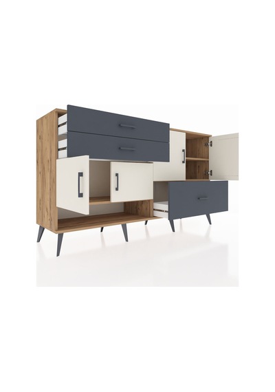 Hyperion Konsol 3 Raflı 3 Çekmeceli 4 Kapaklı 176x44x99 Çam-aytaş Çam-aytaşı/antrasit Hyperion Konsol 3 Raflı 3 Çekmeceli 4 Kapaklı 176x44x99 Çam-aytaş Çam-aytaşı/antrasit