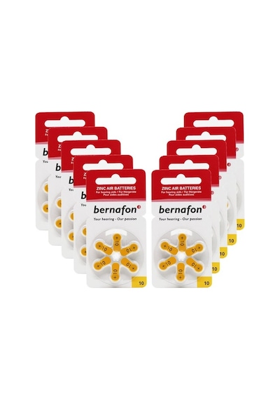 Bernafon 10 Numara İşitme Cihazı Pili 6 x 10'lu