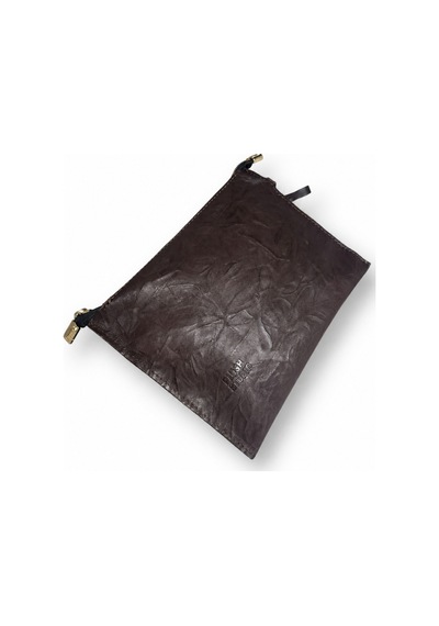Plush Studıo Istanbul Noır Case Hakiki Deri Clutch El Çantası Şık, Minimal & Zamansız Tasarım Kahverengi Kahverengi