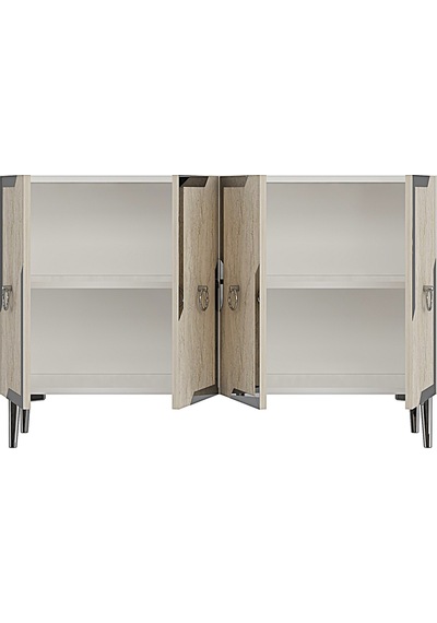 Ka1233bts Seza Konsol Ve Tv Sehpası Beyaz-traverten-silver 120cm