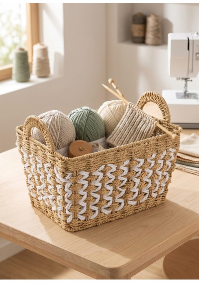 The Mia Braid Organizer Sepet Açık Kahvrengi
