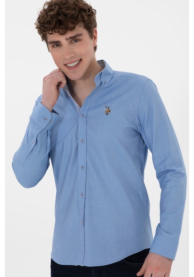U.s. Polo Assn. Erkek Mavi Gömlek Desenli 50300234-vr036 Mavi
