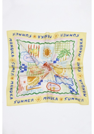 Manuka Desenli Pamuklu Fular Summer Dream Çok Renkli