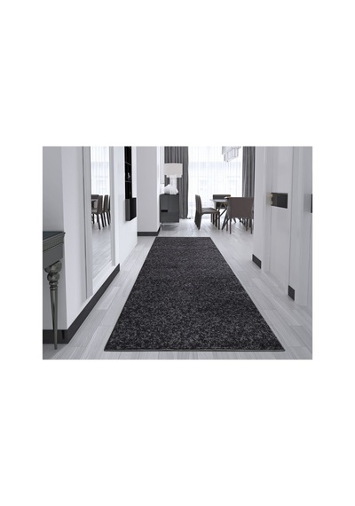 Plato Halı Parantez Saltanat Lüks Oturma Odası, Salon, Antre, Yıkanabilir Polyester Kaymaz Taban Antrasit Halı