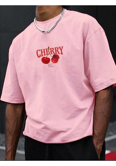 Noıssey Pembe Cherry Red Bomb Oversize Unisex Trend