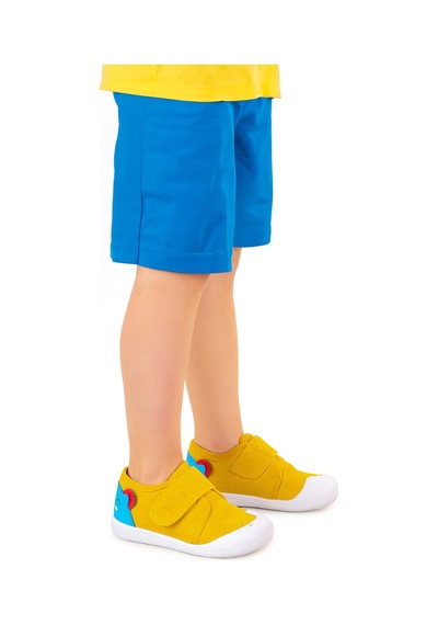 Kiko Kids Catly Cırtlı Erkek Bebek İlk Adım Panduf Ayakkabı Sarı