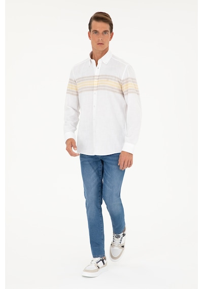 U.s. Polo Assn. Erkek Haki Gömlek Desenli 50288923-vr027 Haki