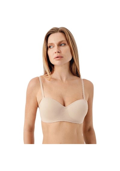 New Bra 7045-kadın Desteksiz B Cup Dantelli Sütyen Ten