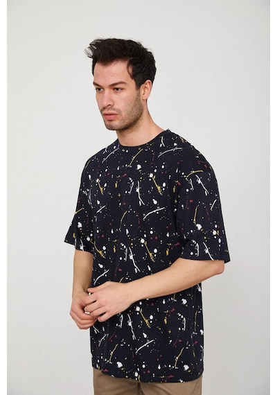 Cazador 4421 Oversize Erkek T-shirt Lacivert