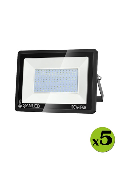 100w 9000 Lümen 6500k Beyaz Işık Led Projektör-5 Adet