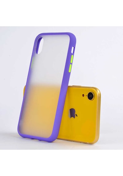 Apple Uyumlu iPhone XR 6.1 Kılıf Zore Fri Mat Yüzey Renkli Kenar Kılıf