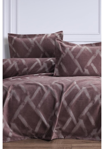 Nisan 3 Parça Çift Kişilik Pike Takımıı 240x260 Pudra Pudra
