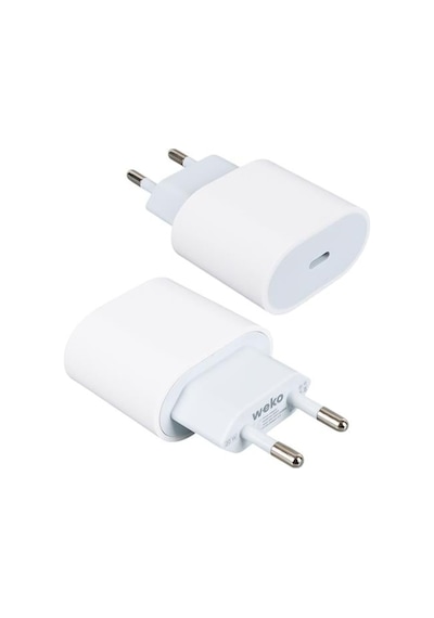 Weko Wk-26524 Beyaz Pd 20 Watt Apple Uyumlu iPhone Type-c Hızlı Şarj Başlığı 1 Adet