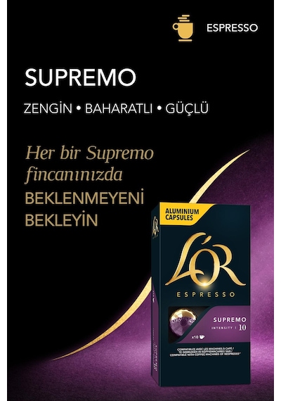 L'or Espresso 10 Supremo Kapsül Kahve 10 x 10'lu