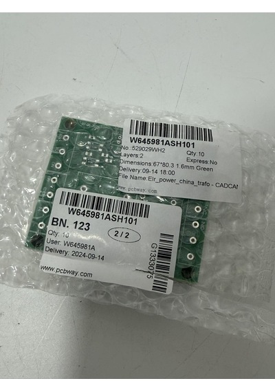 W645981ash101 Pcb Elektronik Devre Kartı 67x80mm 10 Adet
