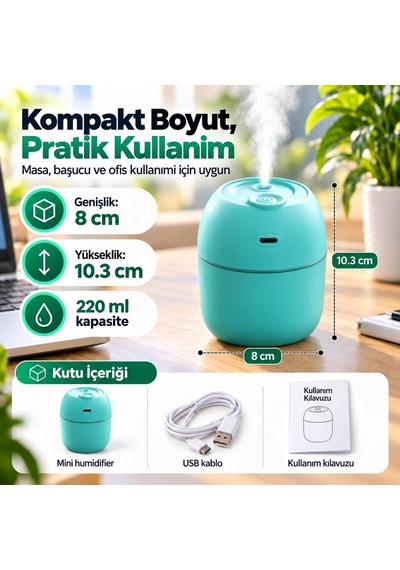 Mini Usb Hava Nemlendirici Ultrasonik Buhar Makinesi Led, Sd01
