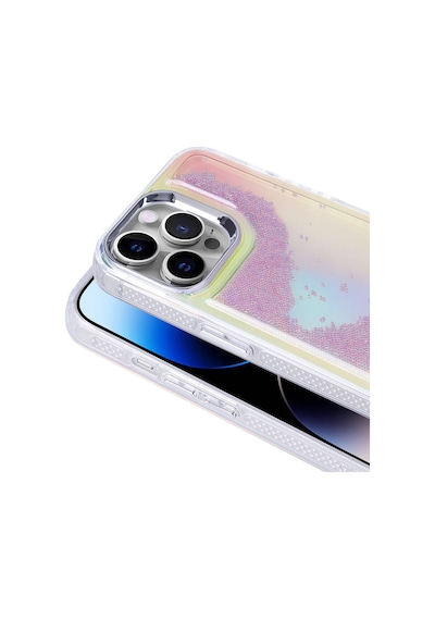 Apple Uyumlu iPhone 14 Pro Max Kılıf Airbagli Renkli Arka Yüzey Boncuk Tasarımlı Tchs Kumul Kapak - Pembe Pembe