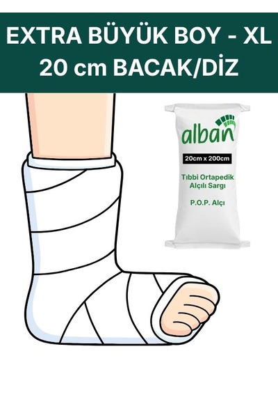 Alçılı Sargı Bezi 20 Cm X 2 M Ortopedik Medikal Alçı Bandaj Pop Toptan Koli 50 Adet Plaster Of Paris